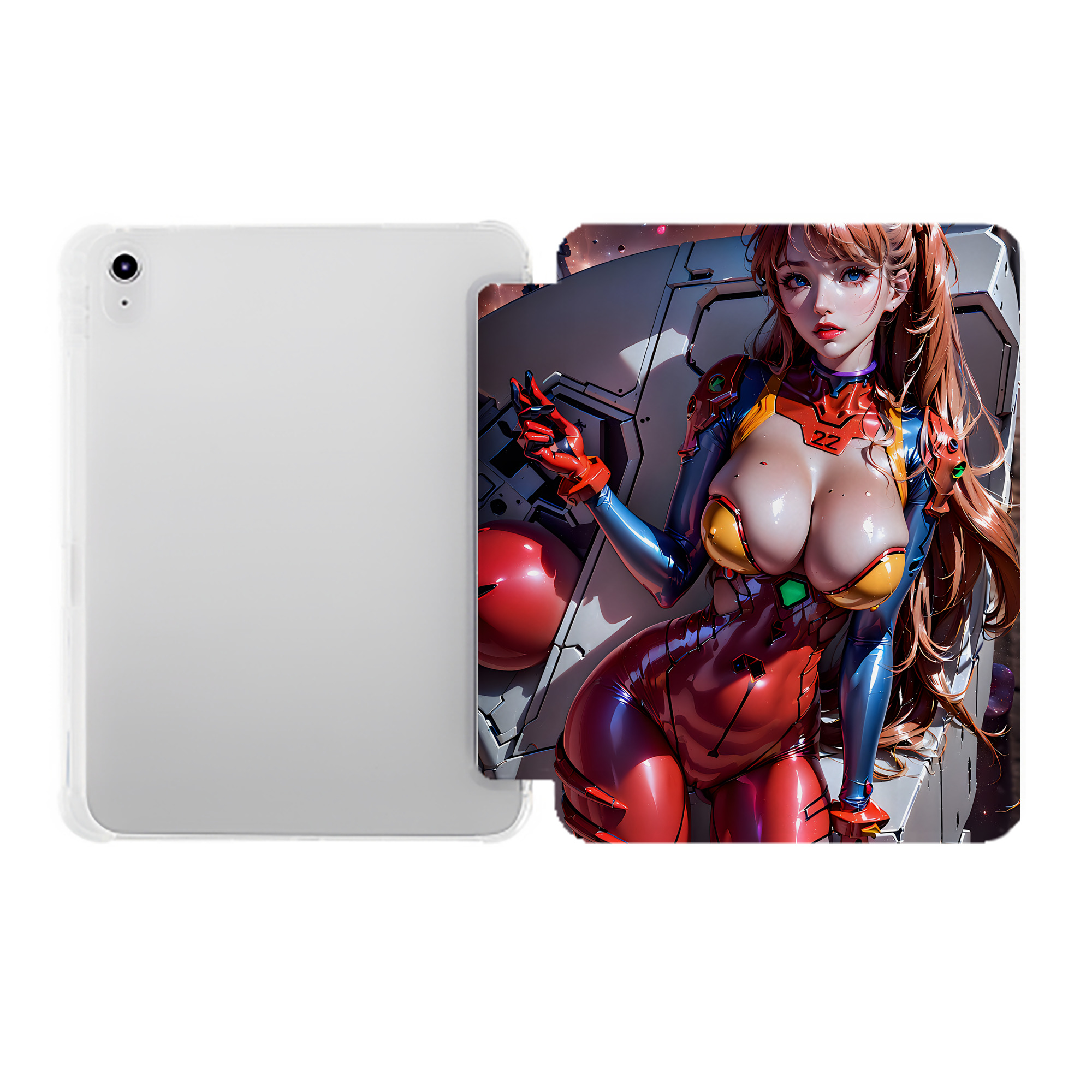 （画像用） EVA 新世紀エヴァンゲリオン IPad ケース ペン収納付き 三つ折りスタンド PUレザー×シリコン 対応機種9.5/10.5/10.9インチ